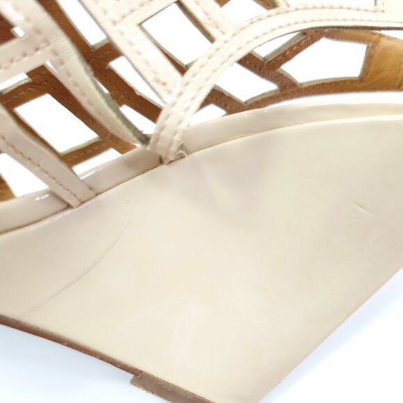 Kelsi Dagger Women's "Eris" Tan Open-Toe Slingback Wedge Sandals - Picture 10 of 14